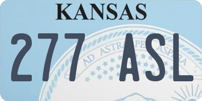 KS license plate 277ASL
