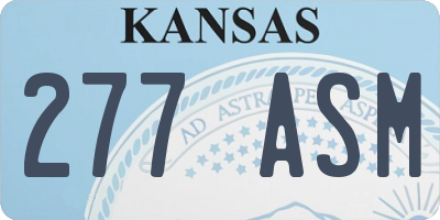 KS license plate 277ASM