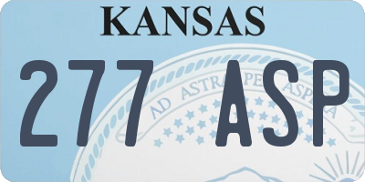 KS license plate 277ASP