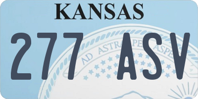 KS license plate 277ASV