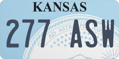 KS license plate 277ASW