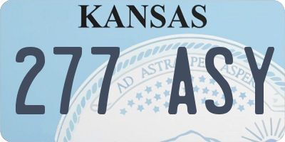 KS license plate 277ASY
