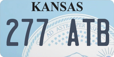 KS license plate 277ATB