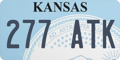 KS license plate 277ATK