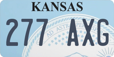 KS license plate 277AXG