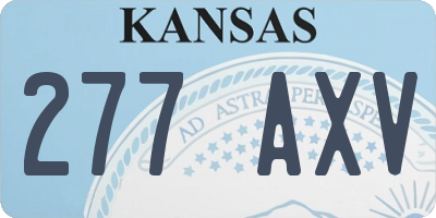 KS license plate 277AXV