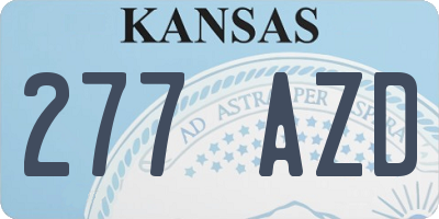 KS license plate 277AZD