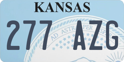 KS license plate 277AZG