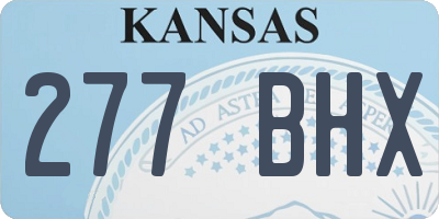 KS license plate 277BHX