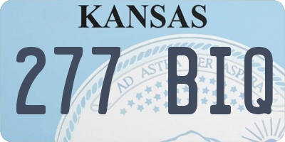 KS license plate 277BIQ