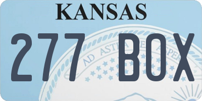 KS license plate 277BOX