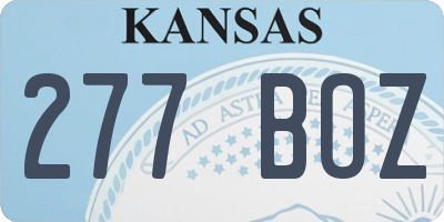 KS license plate 277BOZ