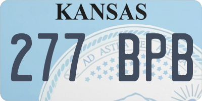 KS license plate 277BPB