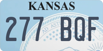 KS license plate 277BQF
