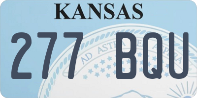 KS license plate 277BQU