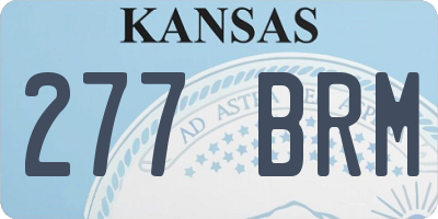 KS license plate 277BRM