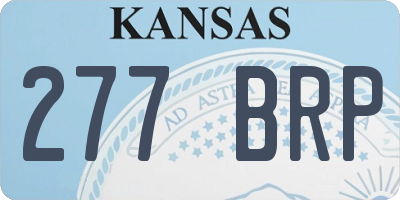 KS license plate 277BRP