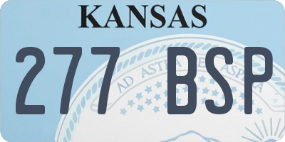 KS license plate 277BSP