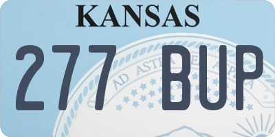 KS license plate 277BUP
