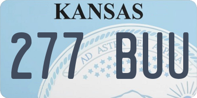 KS license plate 277BUU