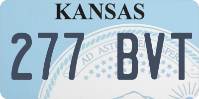 KS license plate 277BVT