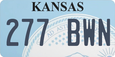 KS license plate 277BWN