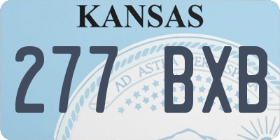KS license plate 277BXB