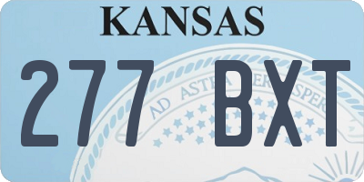 KS license plate 277BXT