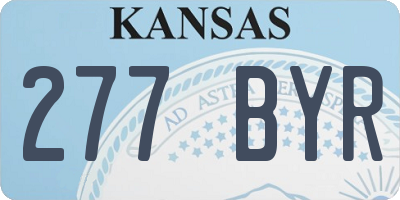 KS license plate 277BYR