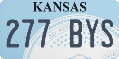 KS license plate 277BYS