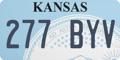 KS license plate 277BYV