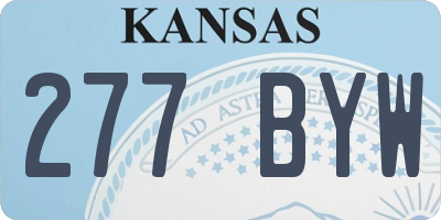 KS license plate 277BYW