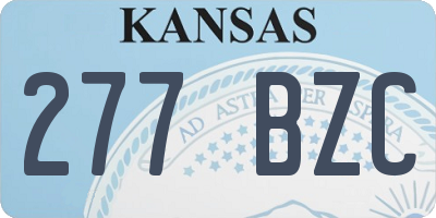 KS license plate 277BZC