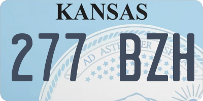 KS license plate 277BZH