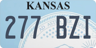 KS license plate 277BZI