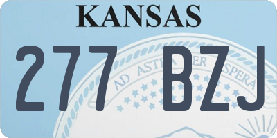 KS license plate 277BZJ