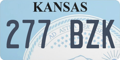 KS license plate 277BZK