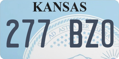 KS license plate 277BZO