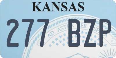 KS license plate 277BZP