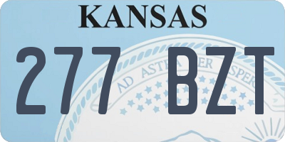 KS license plate 277BZT