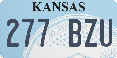 KS license plate 277BZU