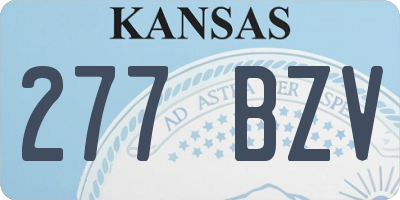 KS license plate 277BZV