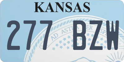 KS license plate 277BZW