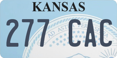 KS license plate 277CAC