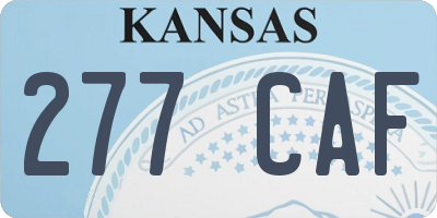 KS license plate 277CAF