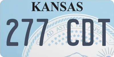 KS license plate 277CDT
