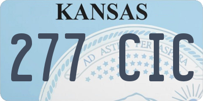 KS license plate 277CIC