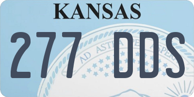 KS license plate 277DDS