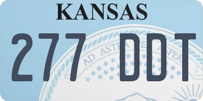 KS license plate 277DDT
