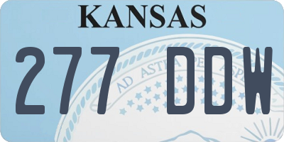 KS license plate 277DDW